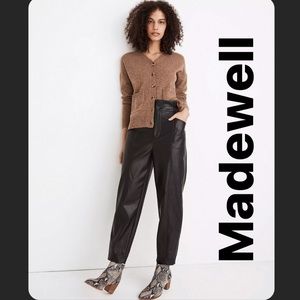 NWT Madewell Vegan Leather Pull-On Paperbag Pants
